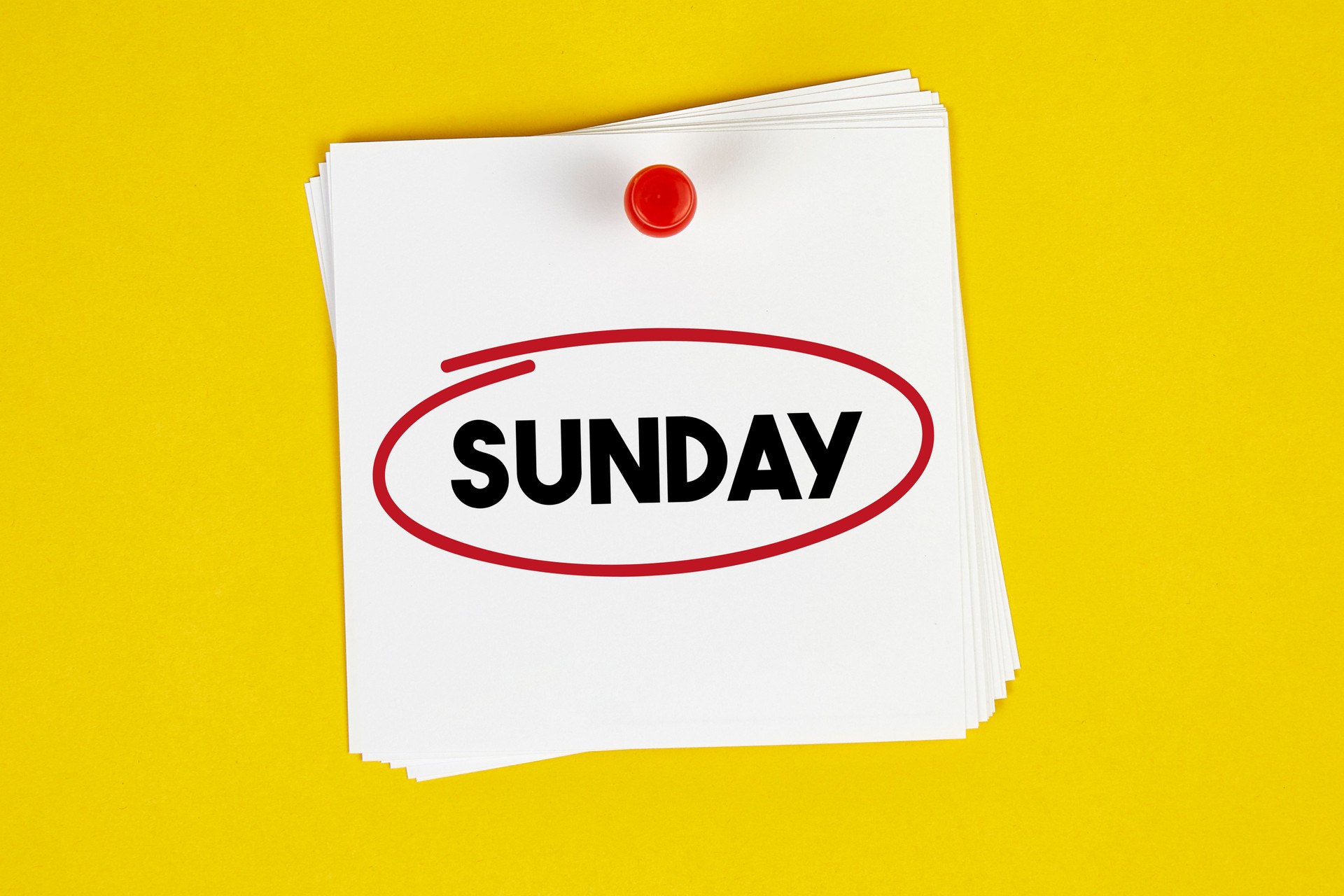 Mark Sunday on the calendar